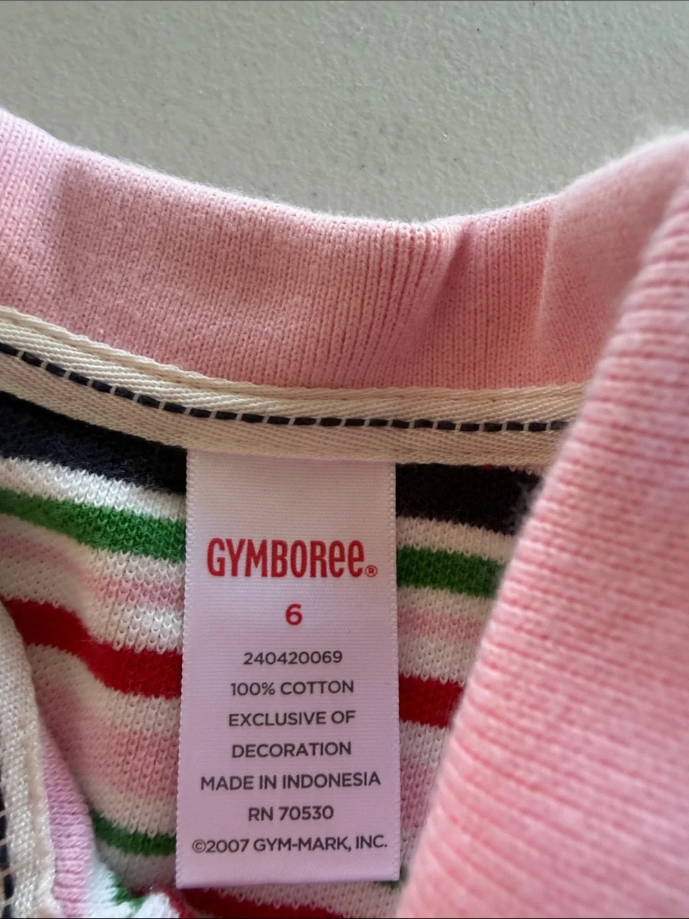Gymboree Pink Striped Polo Top with Multicolor Stripes